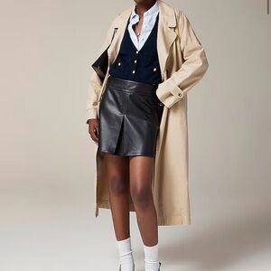 Jcrew Center-pleat mini skirt in faux leather